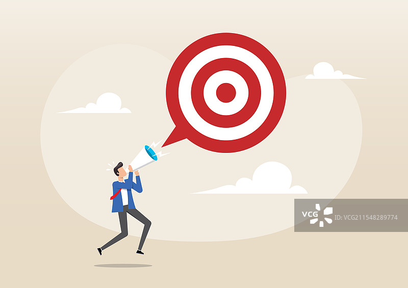 商人宣布新的目标或计划图片素材
