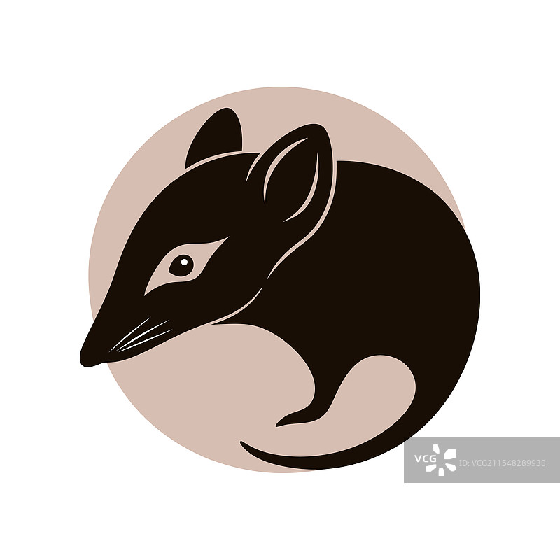 独特设计的复古鼩鼱头部缩小图案图片素材