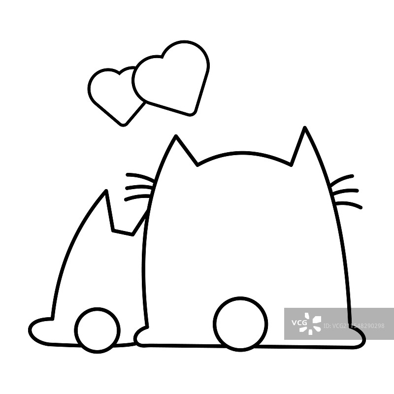 爱心中的猫咪图片素材