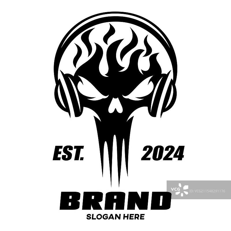 现代音乐爱好者骷髅标志图片素材