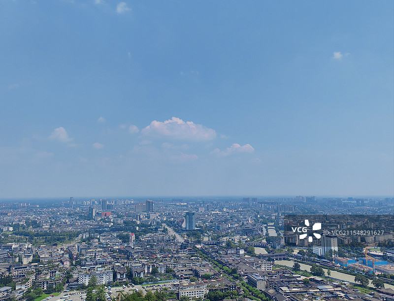 航拍现代城市市区风光图片素材