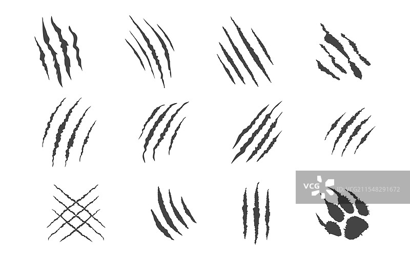 爪子划痕 SVG，爪子 SVG，老虎爪 SVG图片素材