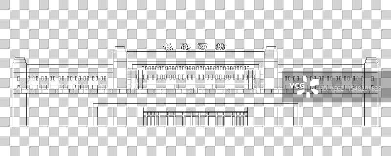 吉林长春西站线稿图片素材