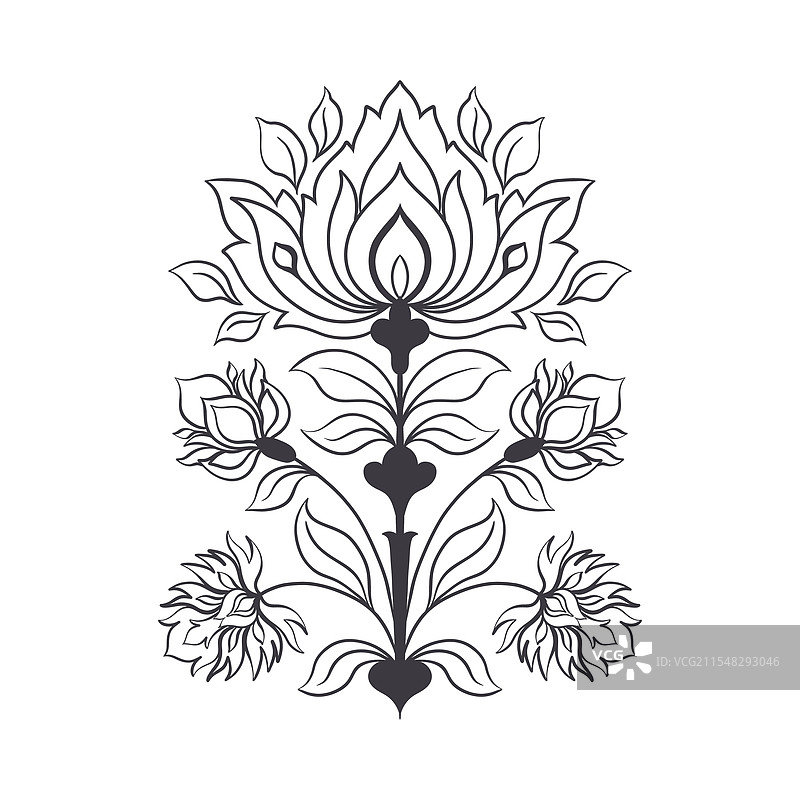 莫卧儿装饰性花卉复古图案图片素材