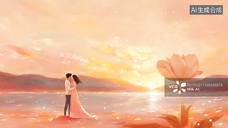 【AI数字艺术】情人节背景插画图图片素材