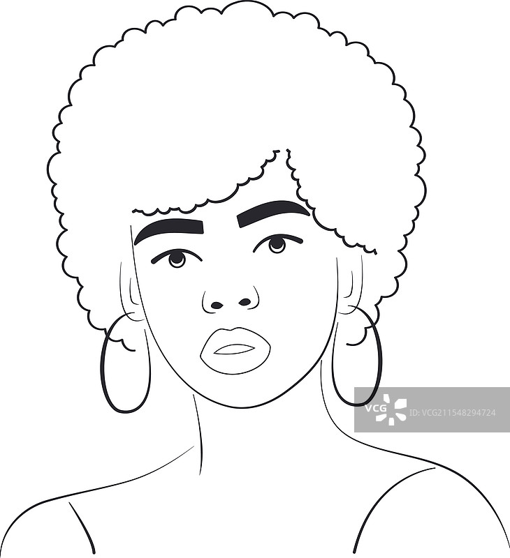 优雅现代的女性线条艺术肖像图片素材