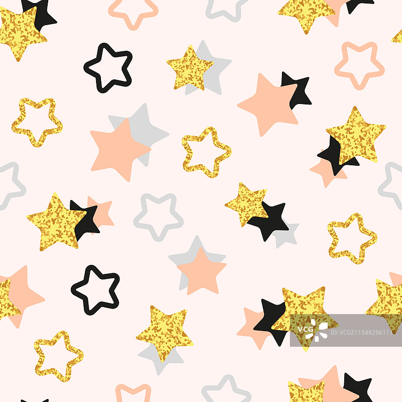 闪烁星星的无缝图案背景图片素材