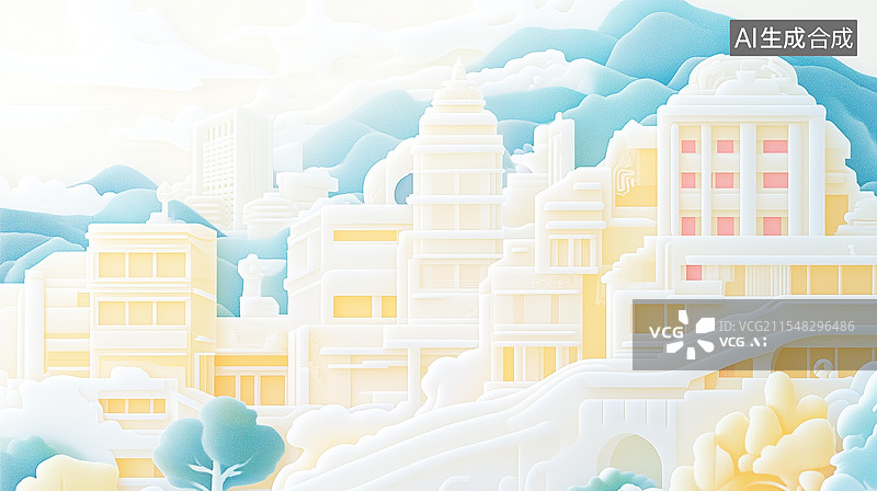 【AI数字艺术】3D风格的城市景观图片素材