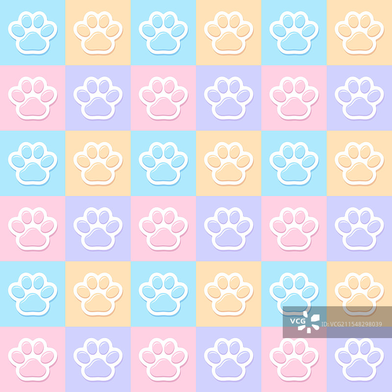 宠物爪印无缝图案用于婚礼明信片图片素材