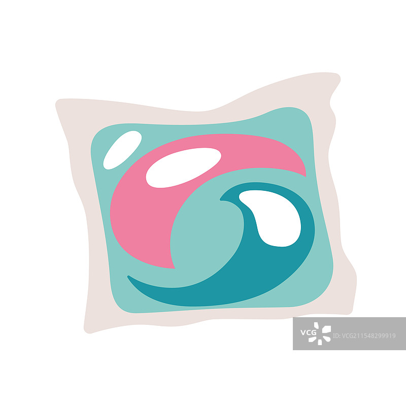 五彩缤纷的洗衣胶囊平铺在桌面上图片素材