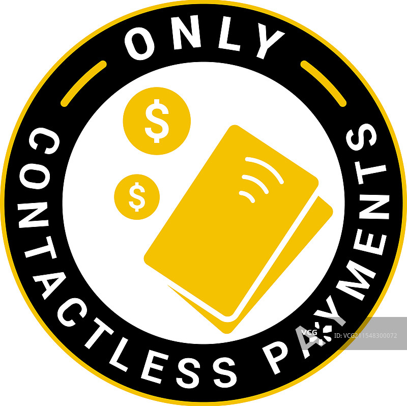 仅限非接触式支付的极简标志图片素材
