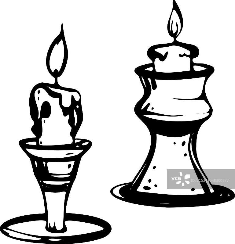 轮廓风格的蜡烛图片素材