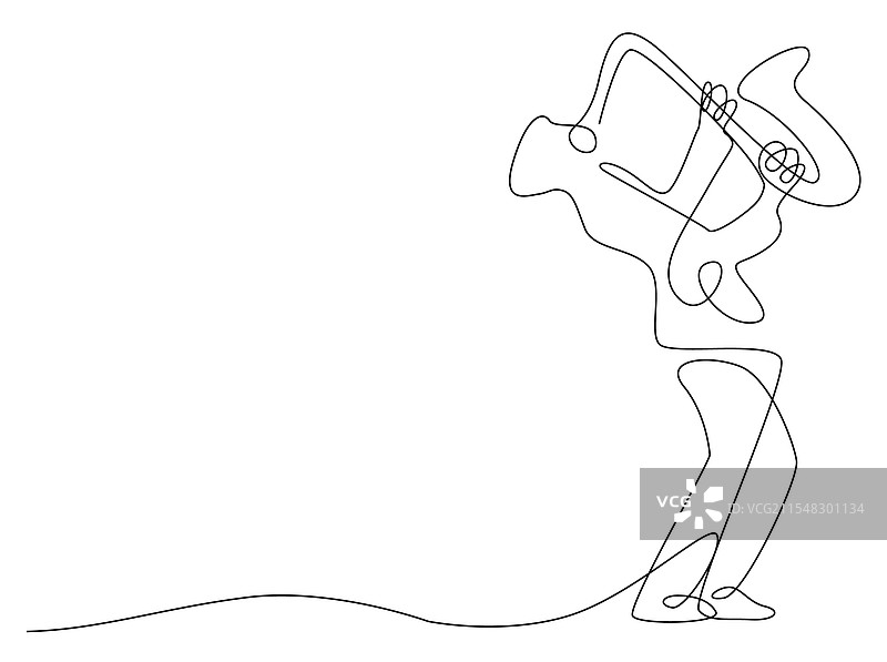 萨克斯演奏者在演奏爵士音乐图片素材