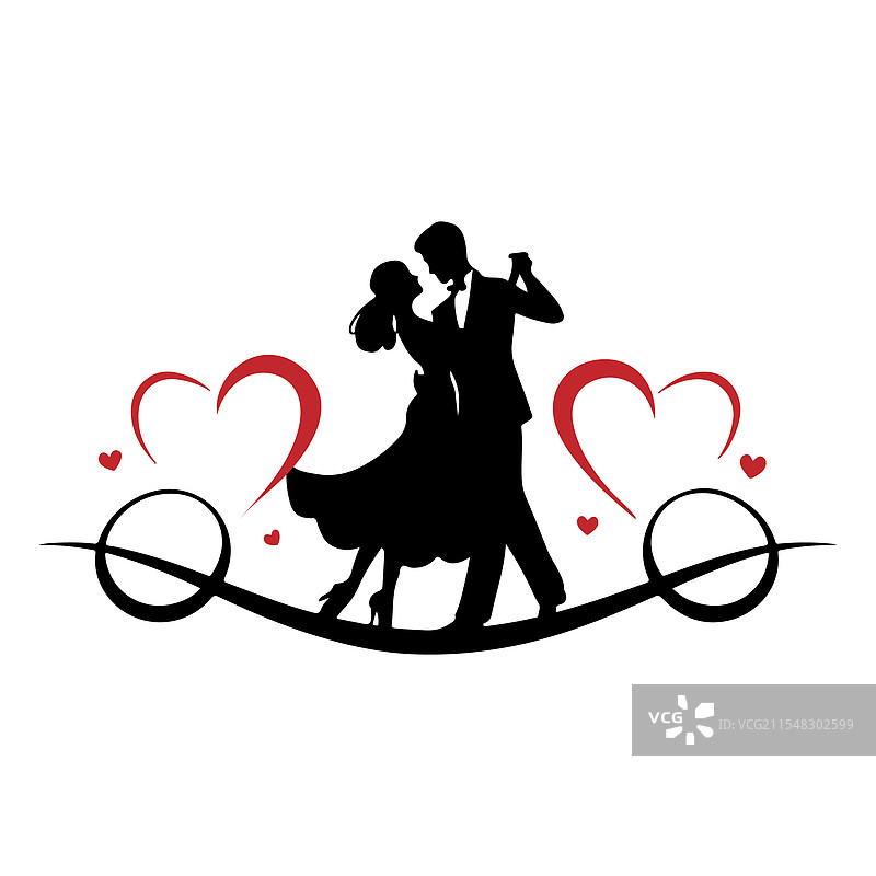浪漫情侣剪影图片素材
