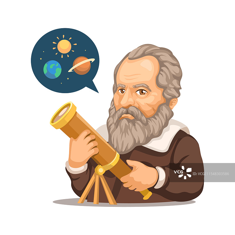 伽利略·伽利莱伟大的科学天文学家图片素材