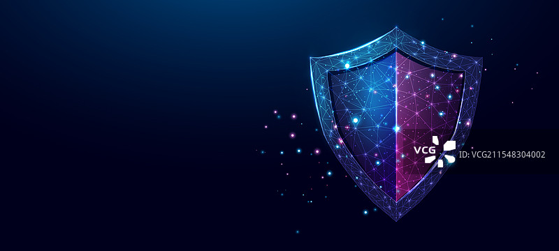 发光蓝色的低多边形线框游戏控制器图片素材