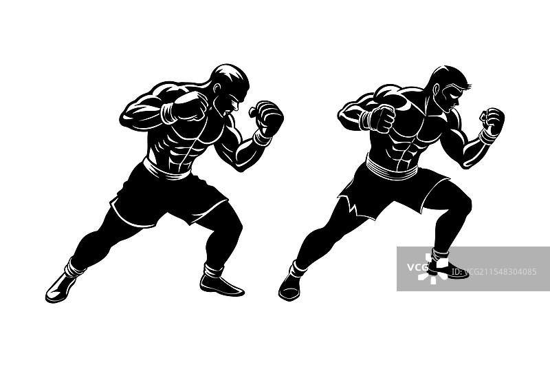 动态拳击手在运动中图片素材