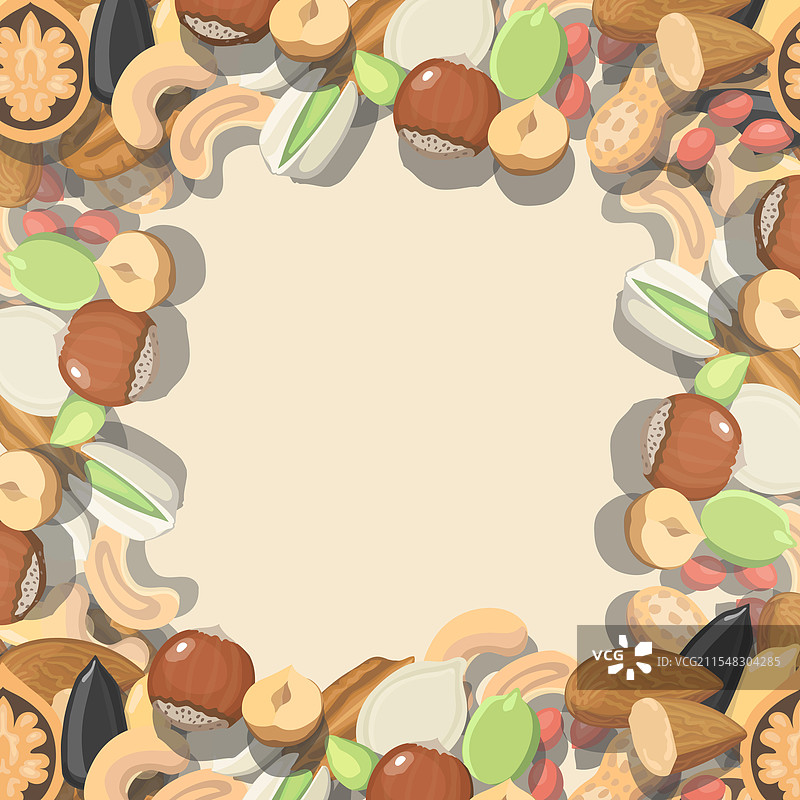坚果和种子框架，杏仁和南瓜子图片素材