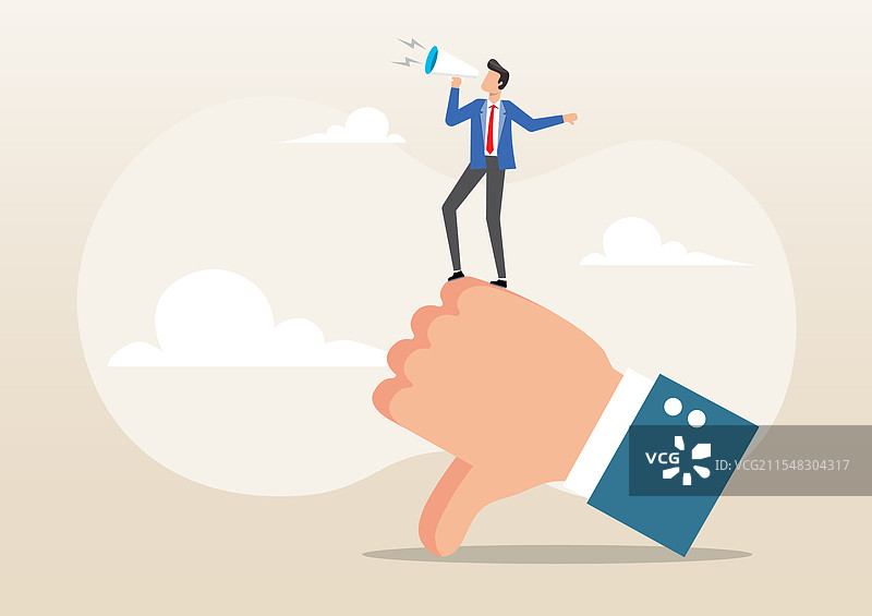 用扩音器诋毁的糟糕商人图片素材