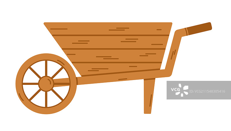 平底木制手推车图片素材