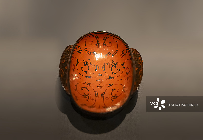 “君幸酒”“一升”云纹漆耳杯 马王堆汉墓 盛酒器 辛追 利豨墓出土 湖南博物院图片素材