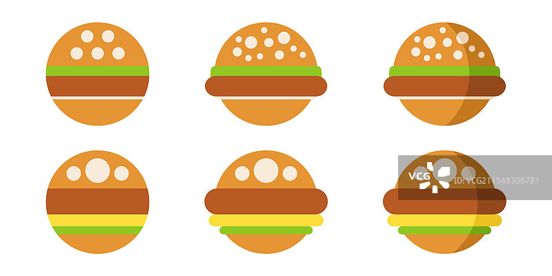 鸡肉汉堡图标集 鸡肉三明治图片素材