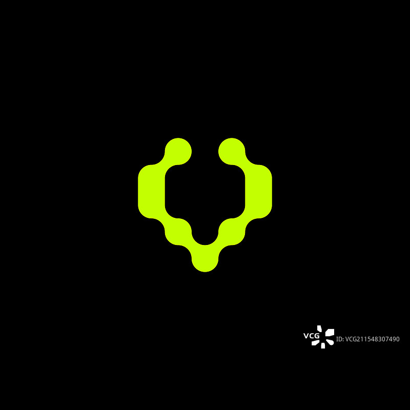 抽象科技字母V标志图片素材