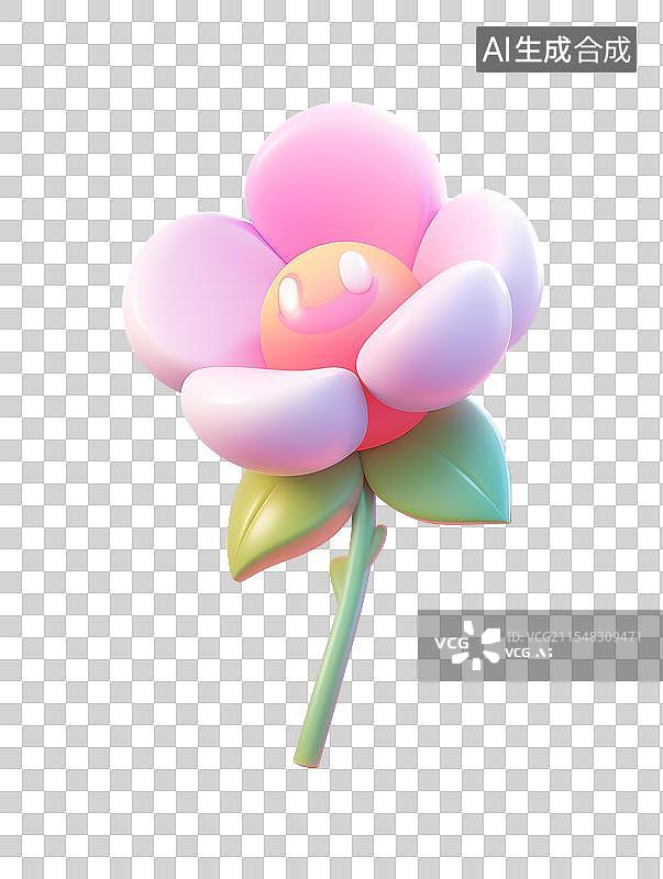 【AI数字艺术】3d卡通花朵花束图片素材