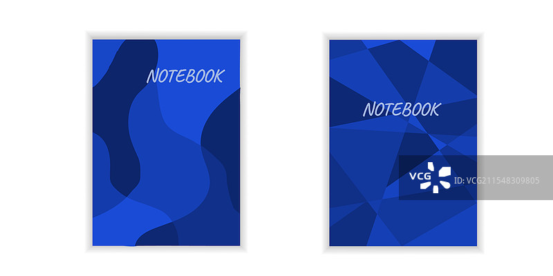 蓝色几何封面模板用于笔记本图片素材