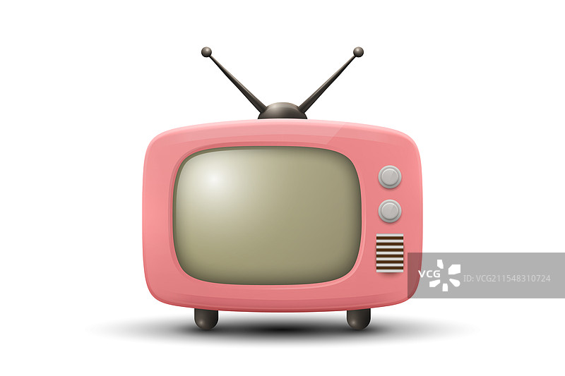3D 逼真的复古电视机图标 复古电视图片素材