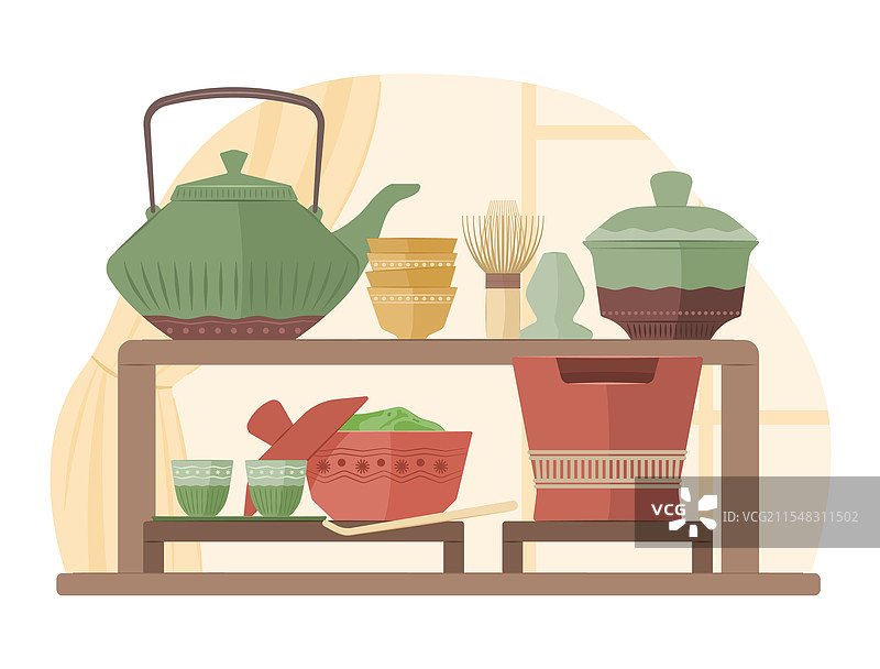 一套传统日本茶道用具图片素材