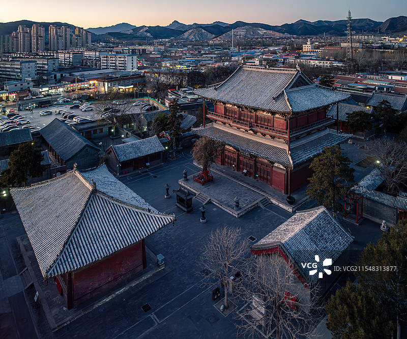 八大辽构之天津蓟州独乐寺山门观音殿侧视图全景图片素材