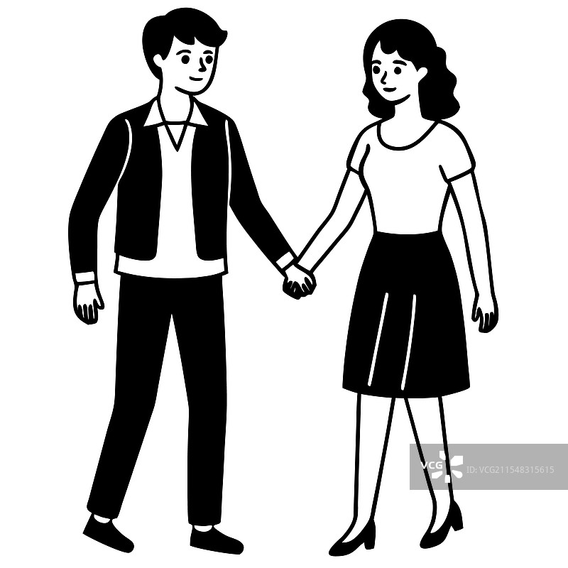 情侣牵手相拥图片素材