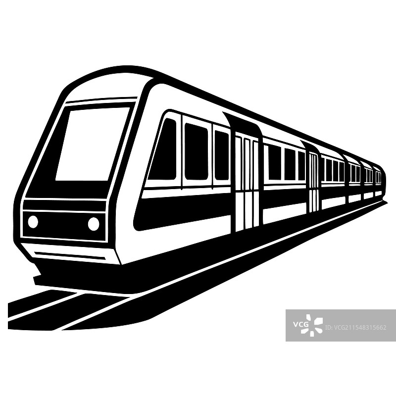 火车图标黑色轮廓侧视图图片素材