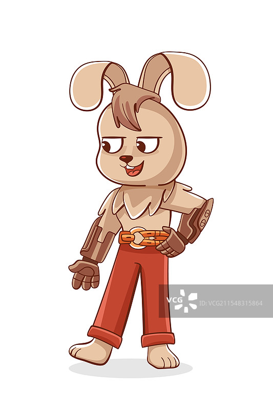 一只装有仿生义肢的野兔图片素材