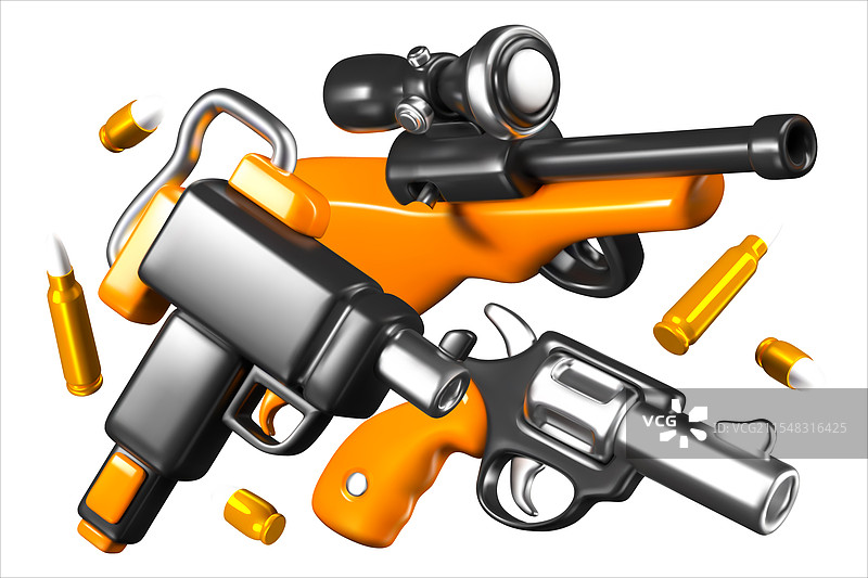 狙击步枪、乌兹冲锋枪、弹鼓、左轮手枪子弹图片素材