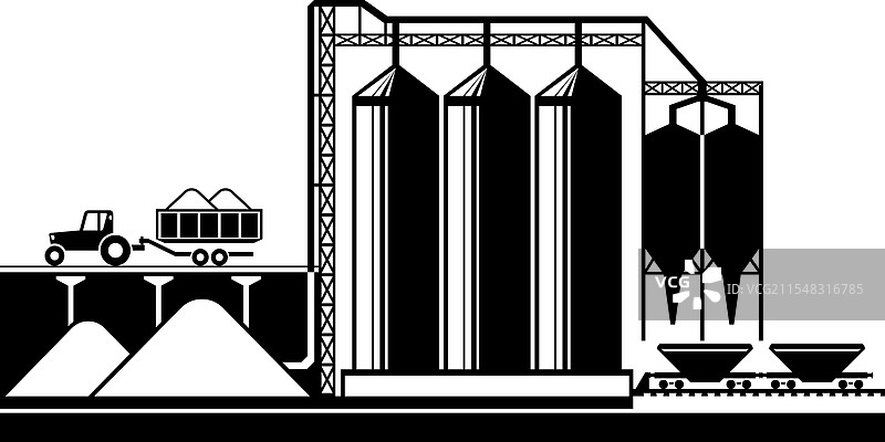 装载谷物筒仓图片素材