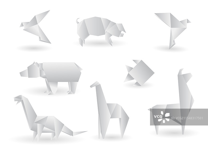 纸折叠动物系列收藏图片素材