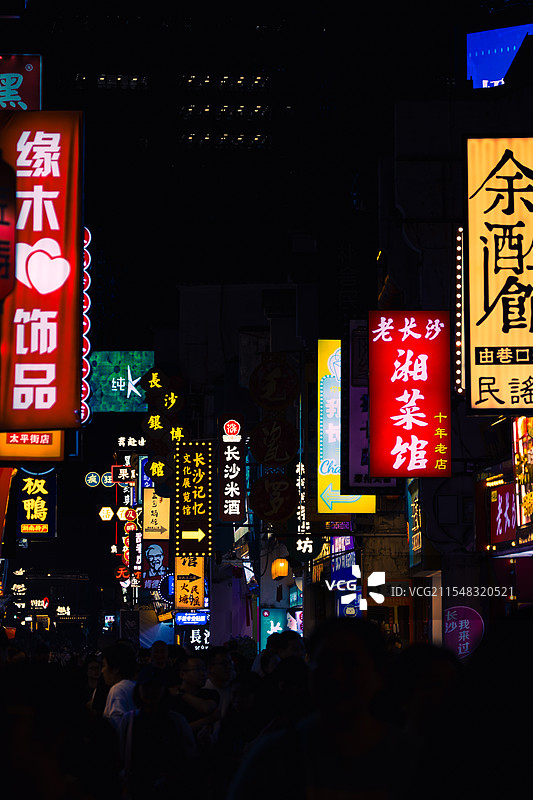 长沙夜市夜景图片素材