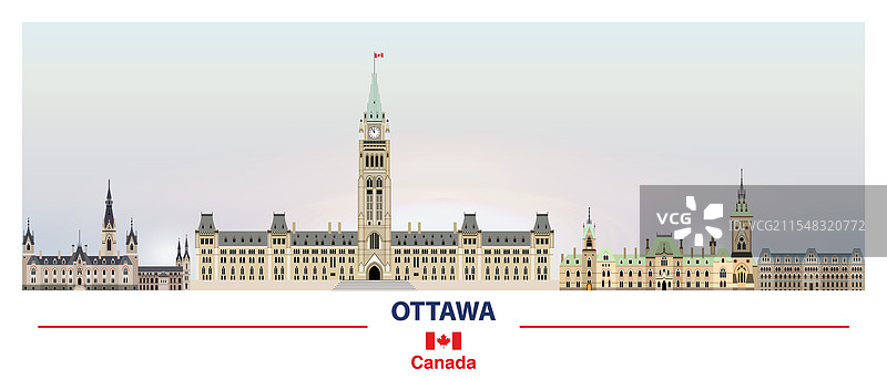 加拿大渥太华的国会山建筑群图片素材