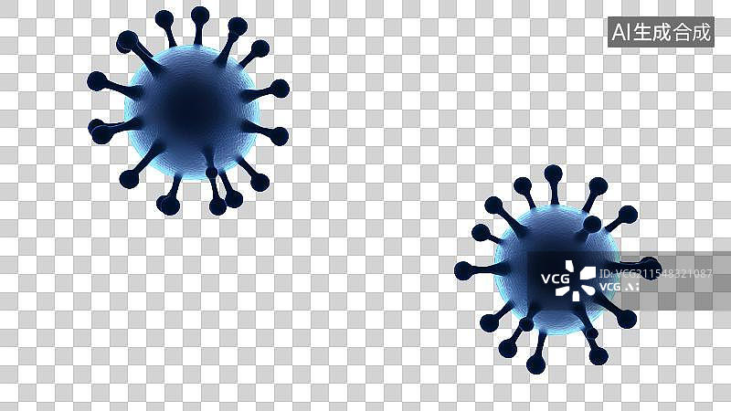 【AI数字艺术】3D渲染，流感病毒，病原体，冠状病毒，传染病医疗保健免抠元素图片素材