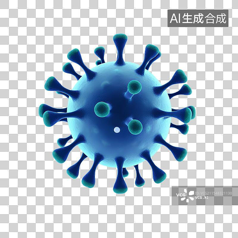 【AI数字艺术】3D渲染，流感病毒，病原体，冠状病毒，传染病医疗保健免抠元素图片素材