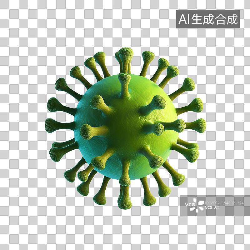 【AI数字艺术】3D渲染，流感病毒，病原体，冠状病毒，传染病医疗保健免抠元素图片素材
