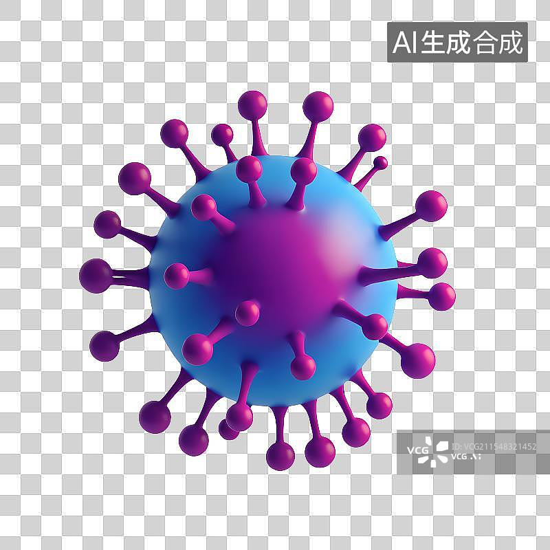 【AI数字艺术】3D渲染，流感病毒，病原体，冠状病毒，传染病医疗保健免抠元素图片素材