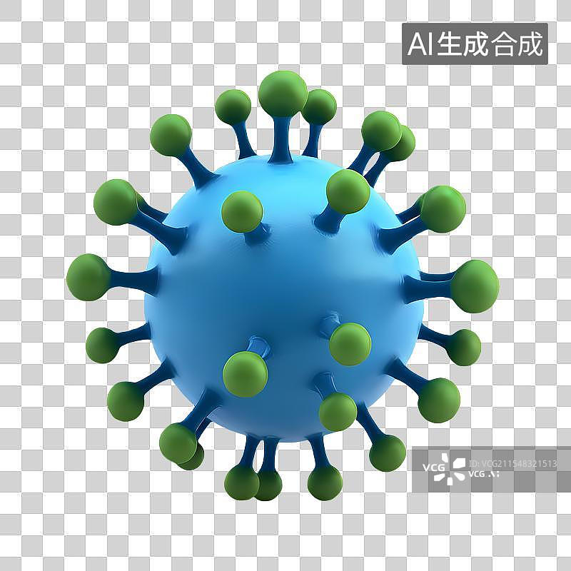 【AI数字艺术】3D渲染，流感病毒，病原体，冠状病毒，传染病医疗保健免抠元素图片素材