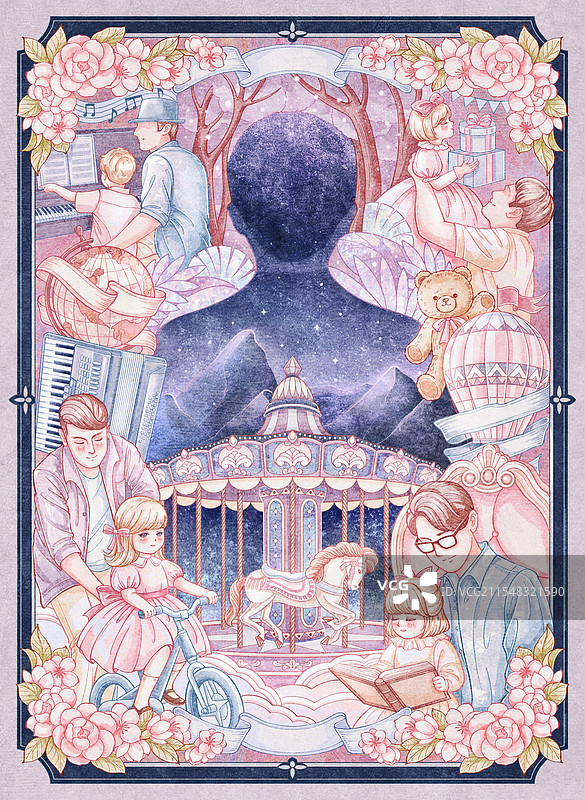 复古装饰父亲节图片素材