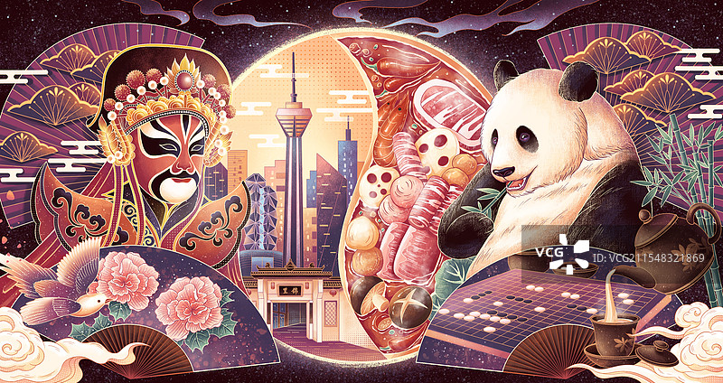 四川成都美食与文化图片素材