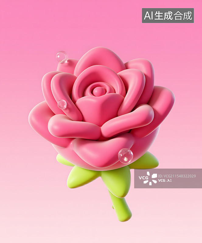 【AI数字艺术】一朵粉色玫瑰图片素材