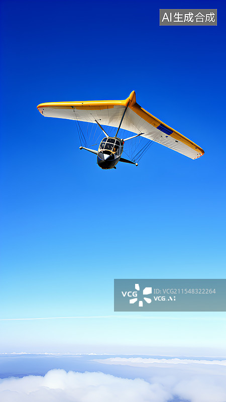 【AI数字艺术】蓝天滑翔机图片素材