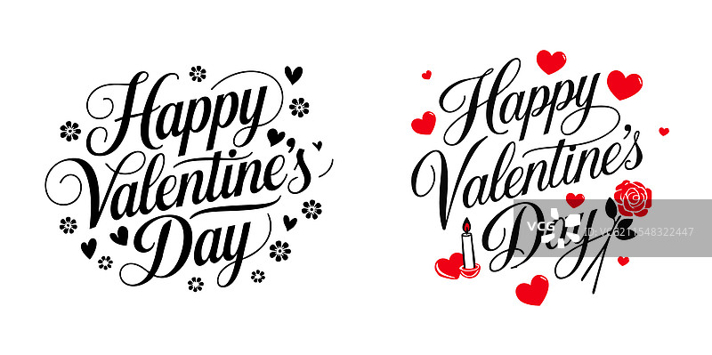 情人节快乐的排版设计套件图片素材